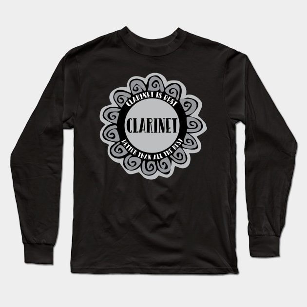 Clarinet Is Best For Dark Products Long Sleeve T-Shirt by Barthol Graphics